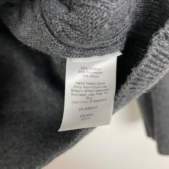 Talbots Woman’s Petites Full Zip Gray Cable Knit Sweater Size Medium Petite - Picture 3 of 4